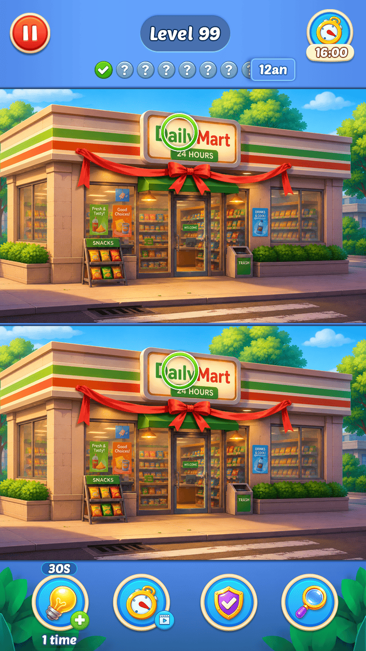 Spot the Difference Puzzle Screen